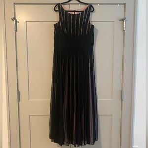 Sheer Black Dress With Pink Underlay
